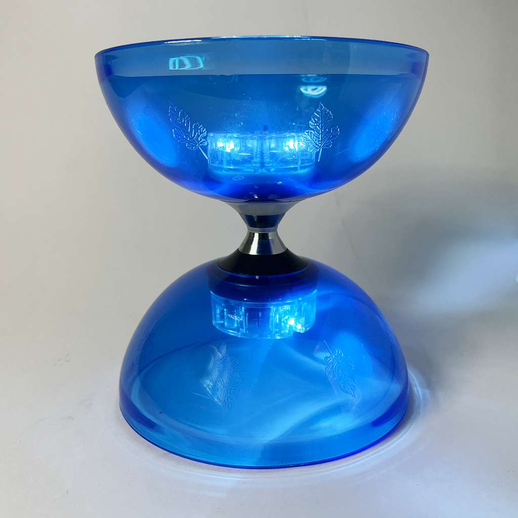 Blue Triple Bearing Diabolo Pro Set w/ LEDs – Spyros Bros Blue Triple Bearing Diabolo Pro Set w/ LEDs – Spyros Bros